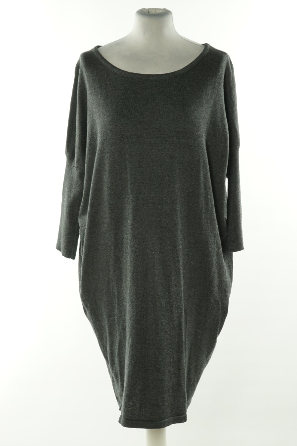 Sukienka szara sweterkowa - MINGEL zdjęcie 1