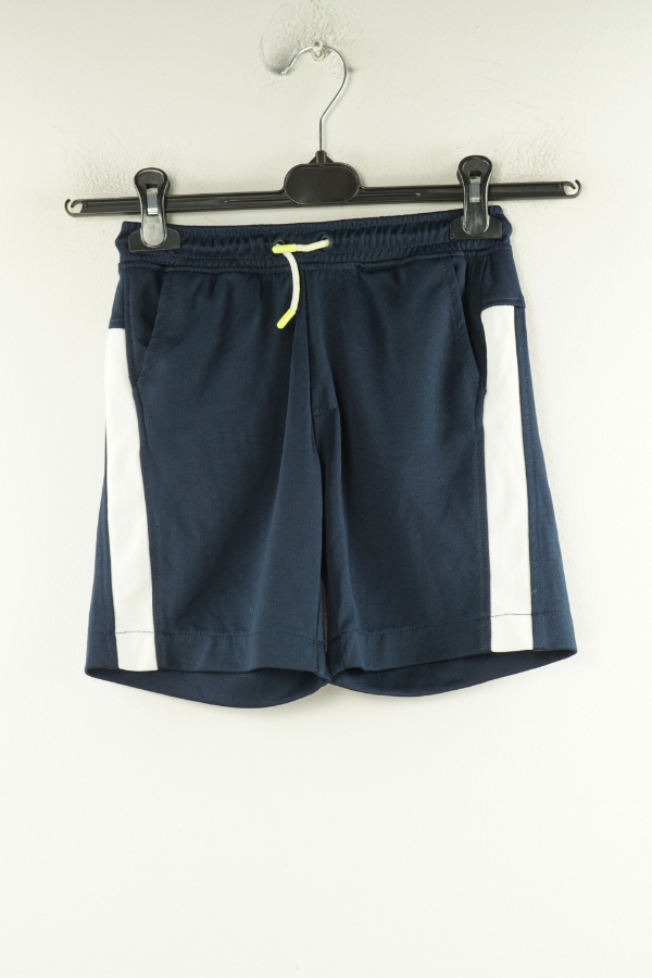 Krótkie spodenki granatowe sportowe z białymi paskami - ZARA zdjęcie 1