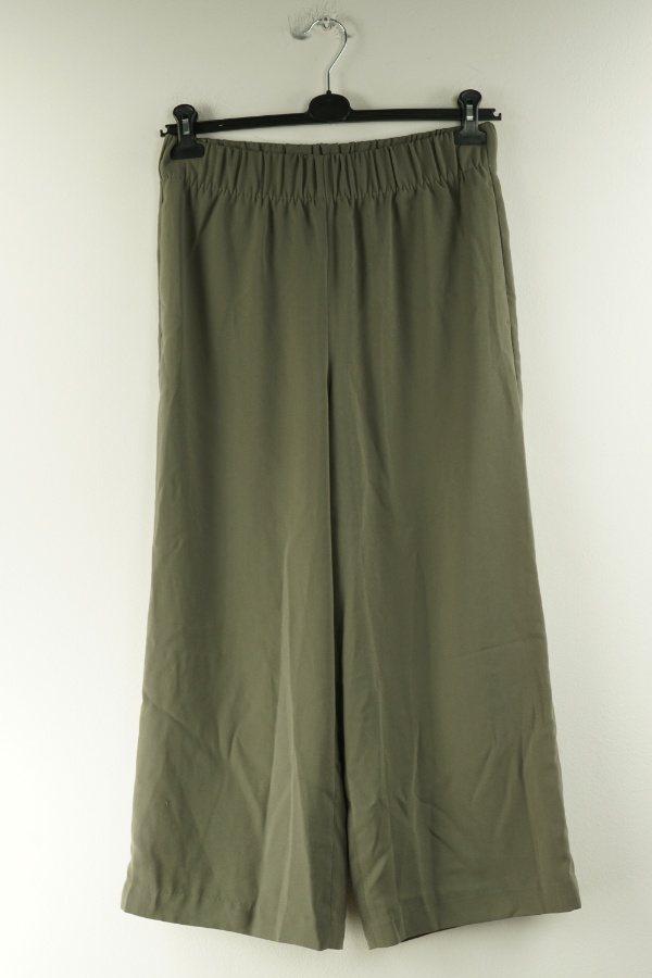 Spodnie materiałowe khaki z szeroką nogawką, H&M - H&M zdjęcie 1