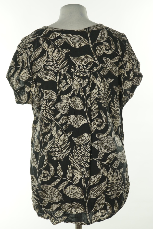 Bluzka czarna w beżowe liście - FRANSA zdjęcie 2