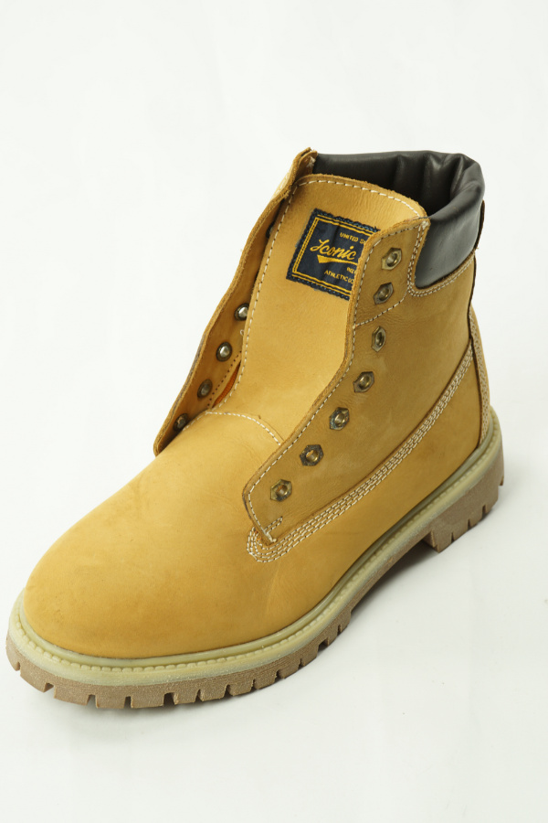 Buty beżowe skórzane za kostkę - ICONIC SPORT zdjęcie 1