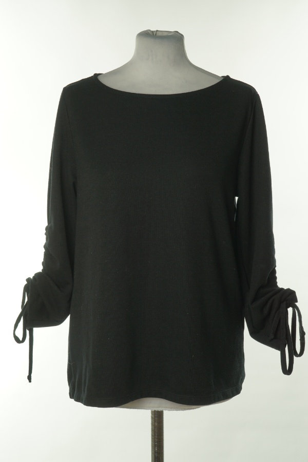 Bluzka czarna z marszczeniem na rękawach - C&A zdjęcie 1