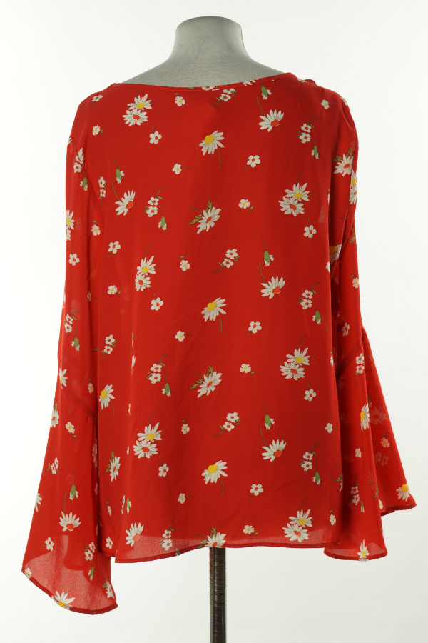 Bluzka czerwona w białe kwiatki - GEORGE zdjęcie 2