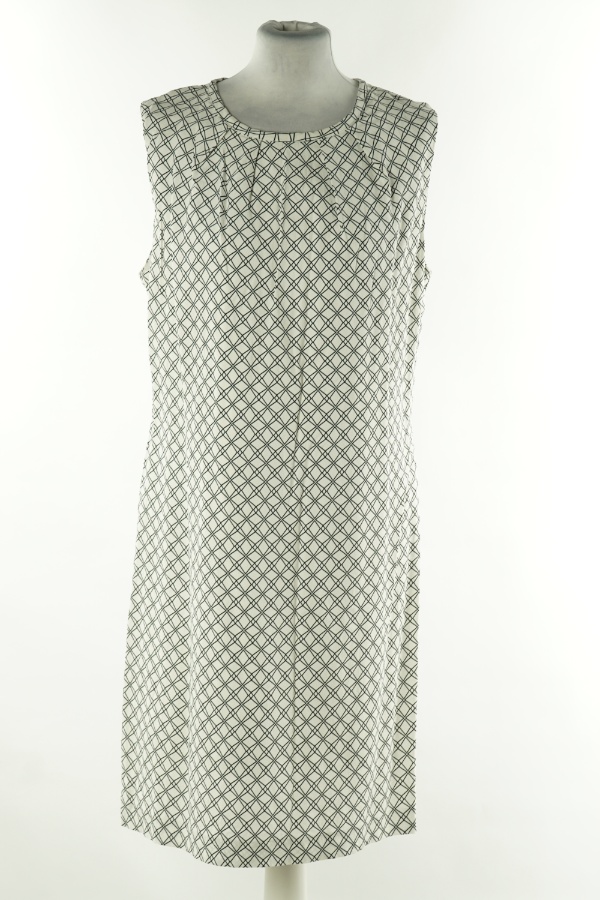 Sukienka biała w czarne wzory - STOCKH zdjęcie 1