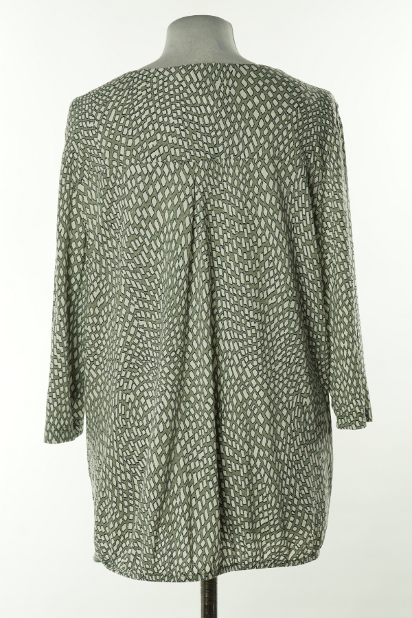 Bluzka zielono-biała - OLSEN FASHION zdjęcie 2