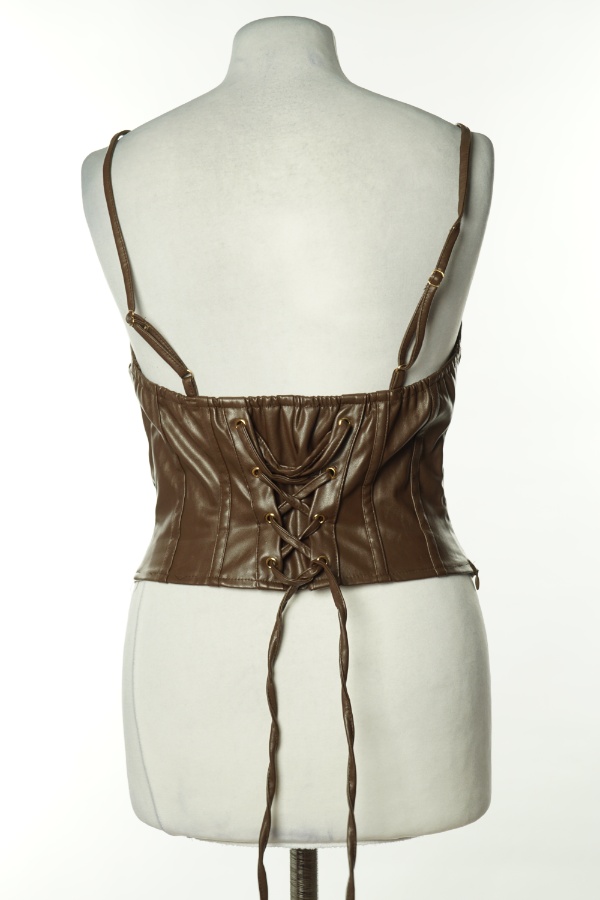 Gorset brązowy ekoskóra - PREETY LITTLE THING zdjęcie 2