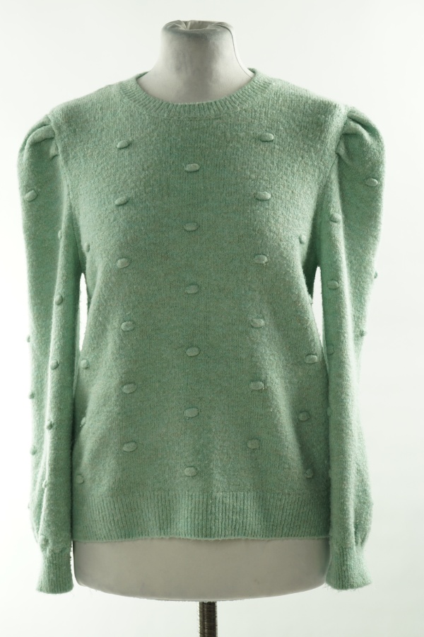 Sweter zielony z kuleczkami - TU zdjęcie 1
