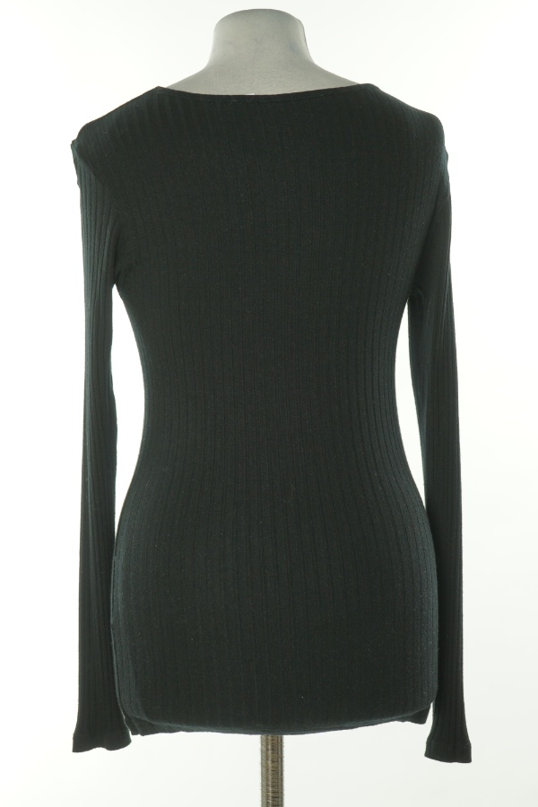 Bluzka czarna prążkowana - BRAK METKI Z NAZWĄ PRODUCENTA zdjęcie 2