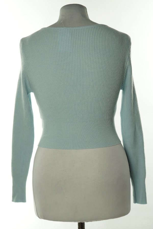 Top szary sweterkowy prążkowany - SHEIN zdjęcie 2