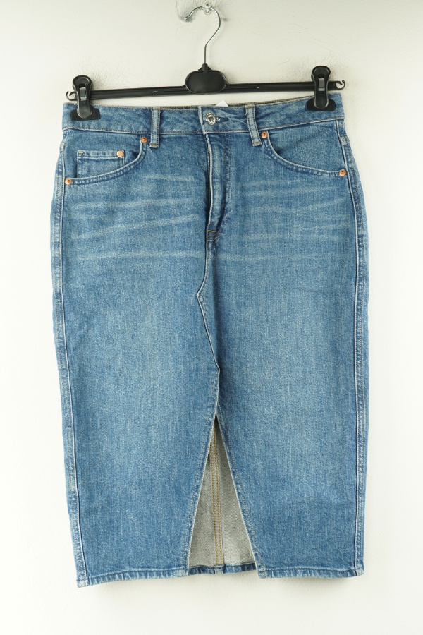 Spónica niebieska jeansowa z rozcięciem - H&M zdjęcie 1