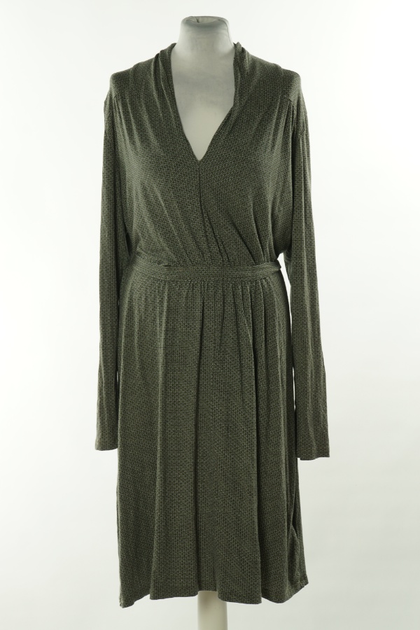 Sukienka szaro-zielona wzorzysta - CONTAINER zdjęcie 1