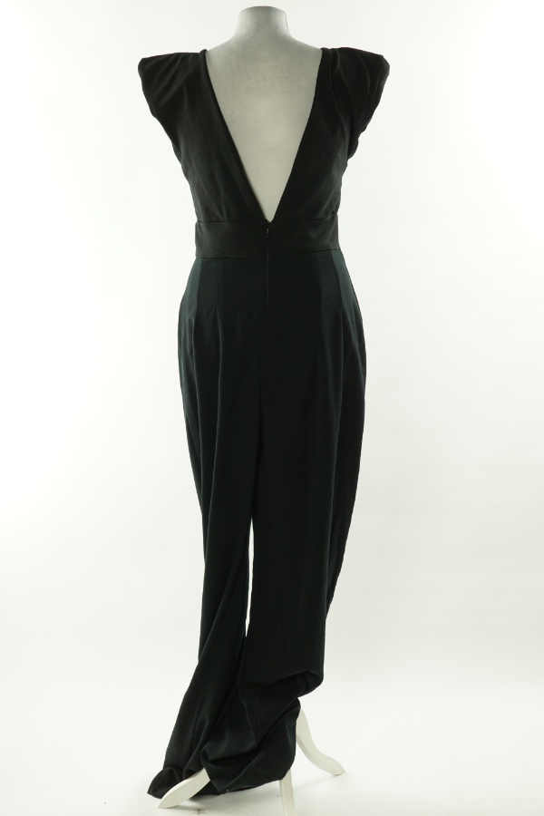 Kombinezon czarny długi na szerokich ramiączkach - COCO JUMPSUIT zdjęcie 2