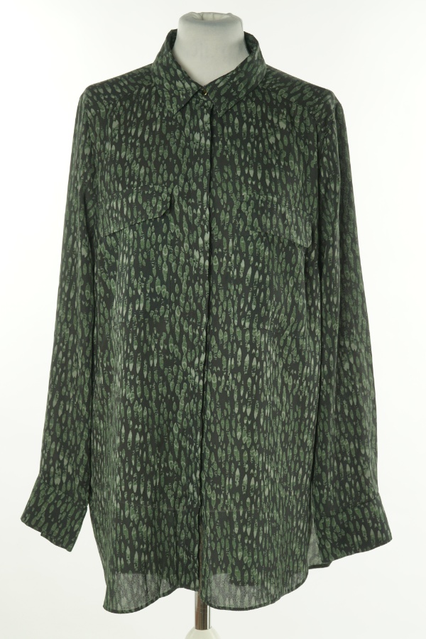 Koszula zielona w czarne ciapki - BRAK METKI Z NAZWĄ PRODUCENTA zdjęcie 1