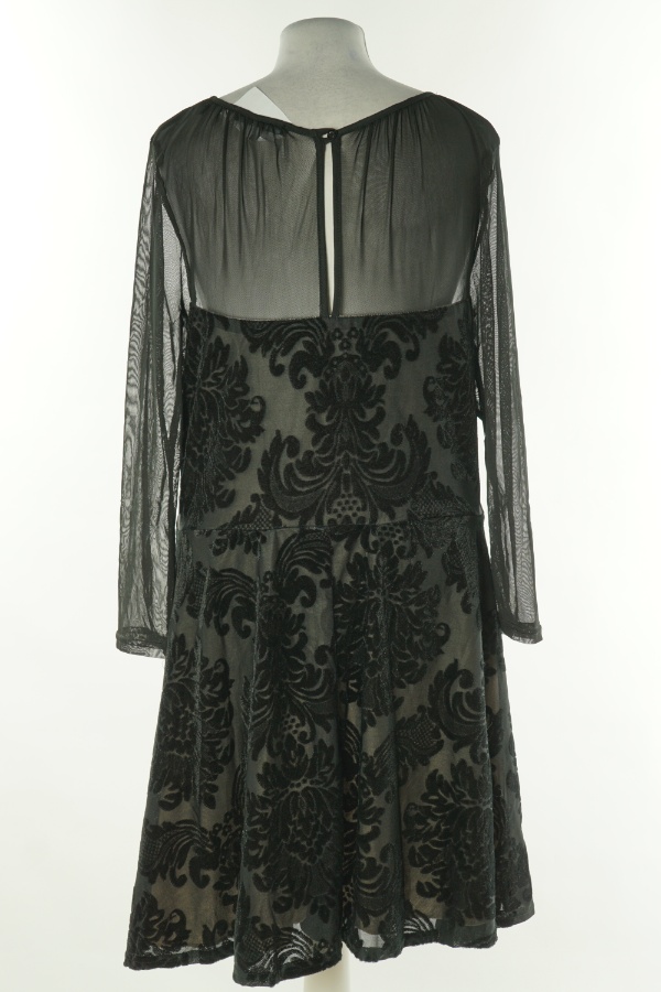 Sukienka czarna z welurowymi kwiatami - PRIMARK zdjęcie 2