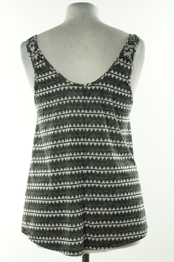 Koszulka czarno-biała wzorysta - H&M zdjęcie 2