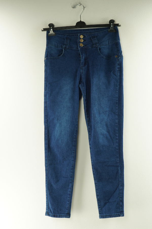 Spodnie jeansowe ciemnoniebieskie  - JEANS zdjęcie 1