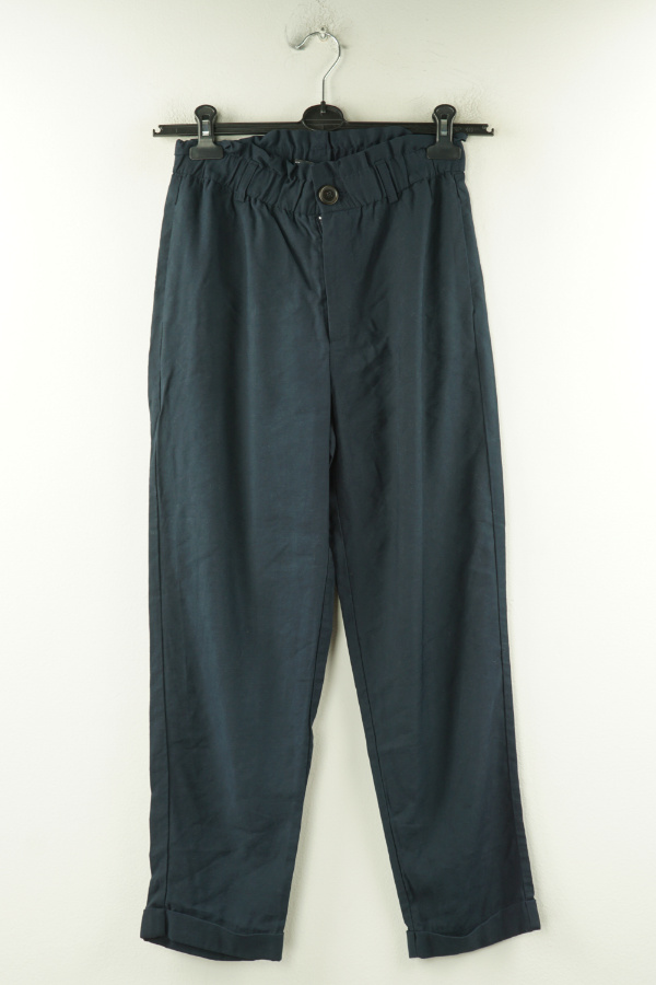 Spodnie granatowe wiskozowe - ZARA zdjęcie 1