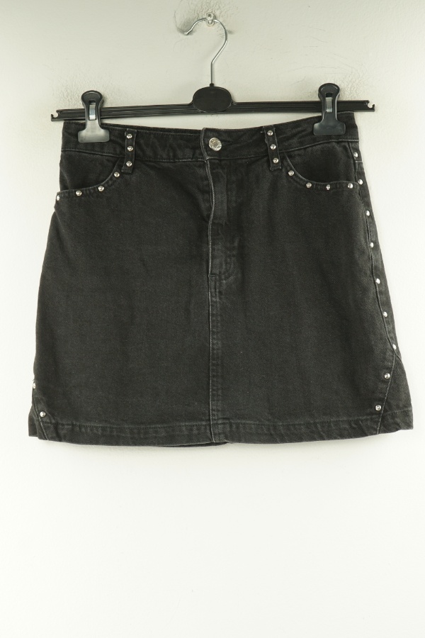 Spódnica czarna jeansowa z dżetami - DENIM CO zdjęcie 1