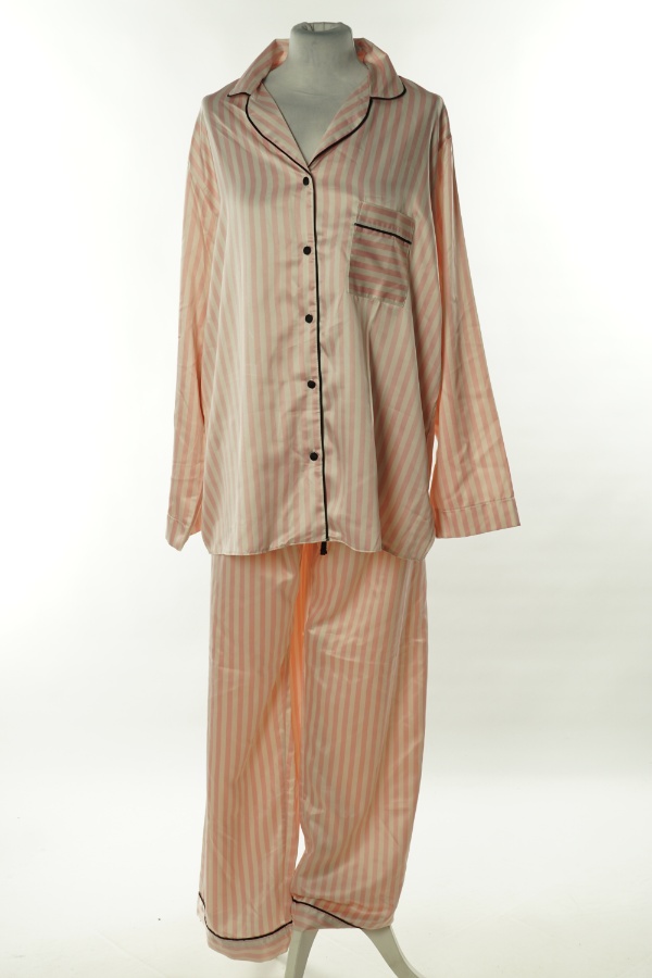 Piżama kremowo-różowa w paski - F&F zdjęcie 1