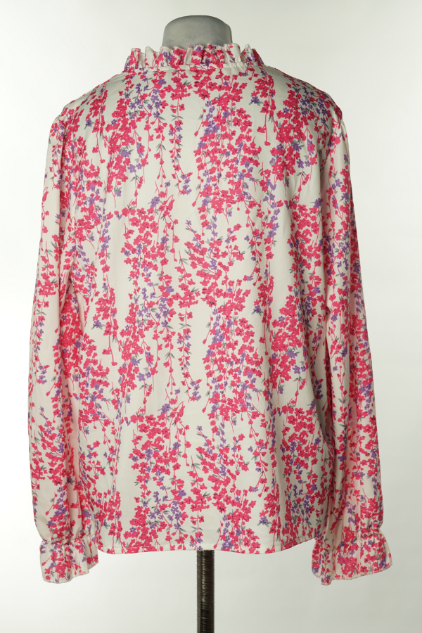 Bluzka biała w kwiatki - SHEIN zdjęcie 2