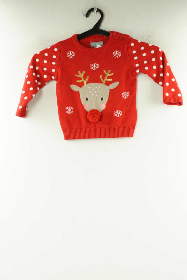 Sweter czerwony z reniferem - PRIMARK zdjęcie 1