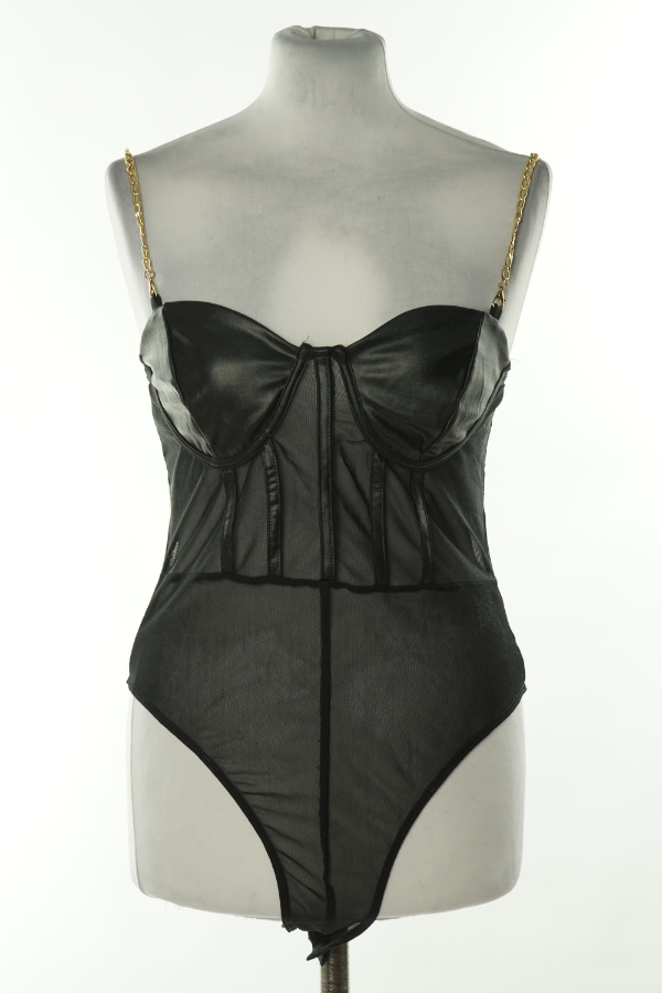 Body czarne na złotych łańcuszkach - SHEIN zdjęcie 1