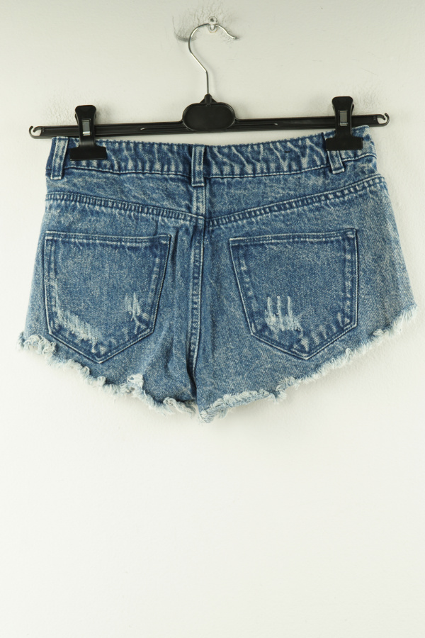 Krótkie spodenki ciemnoniebieskie jeansowe - H&M zdjęcie 2