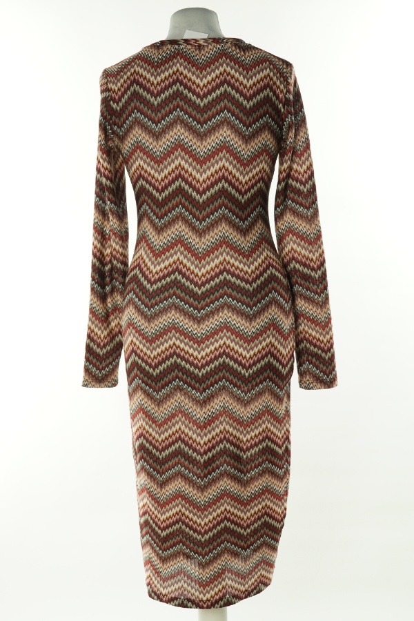 Sukienka sweterkowa bordowo-beżowa - LINDEX zdjęcie 2