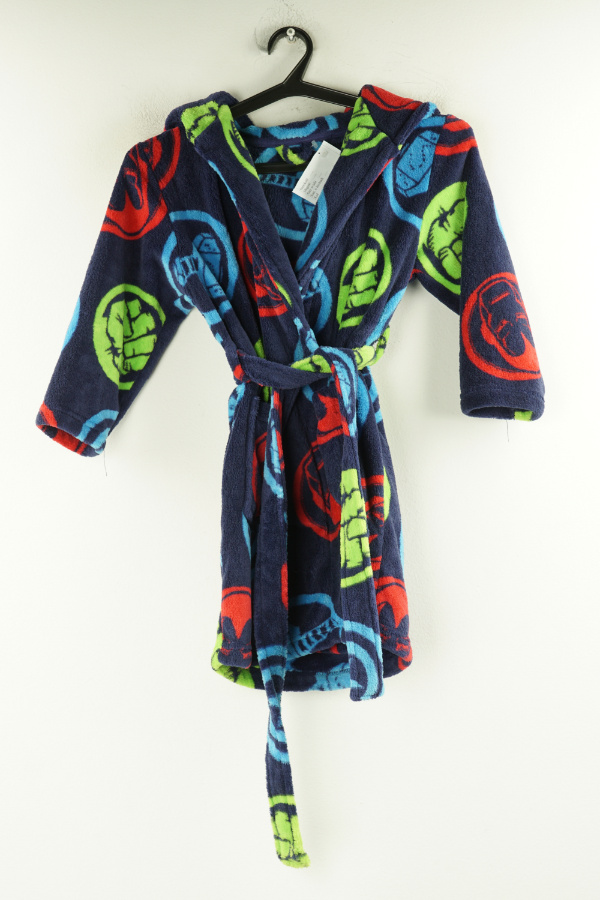 Szlafrok granatowy w kolorowe wzory - GEORGE zdjęcie 1