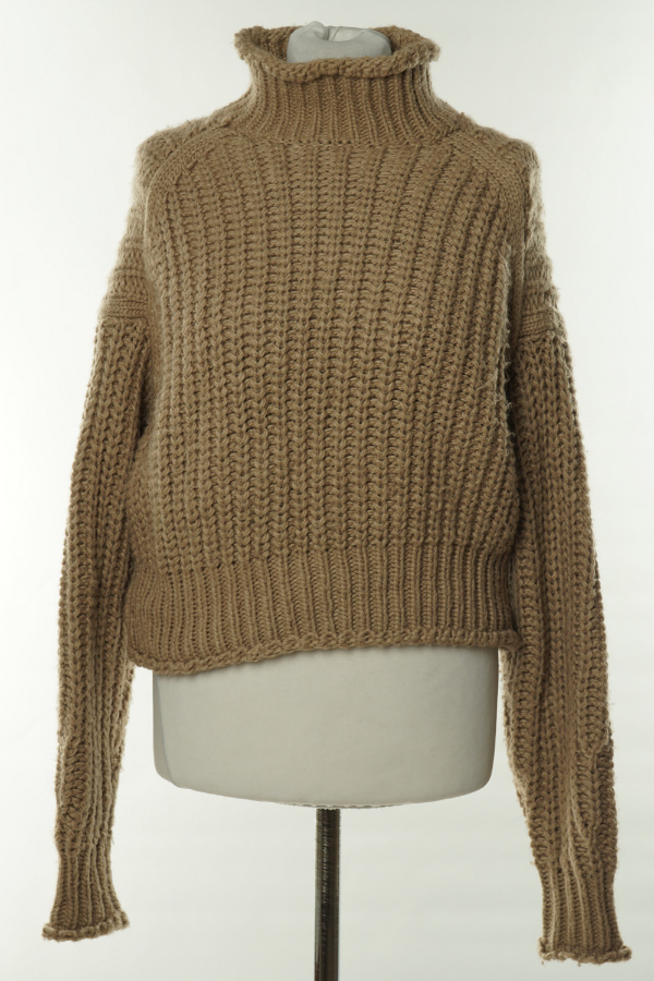 Sweter beżowy z wełną (5%) H&M - H&M zdjęcie 1