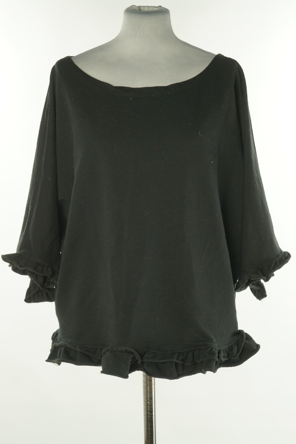 Bluzka czarna z falbanką - SZACHOWNICA zdjęcie 1