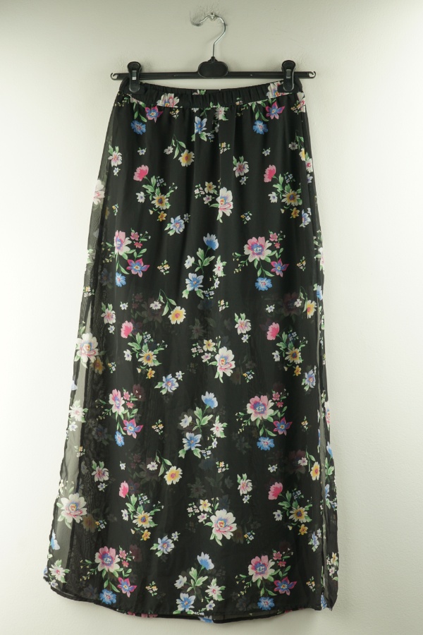 Spódnica czarna w kwiatki - H&M zdjęcie 1