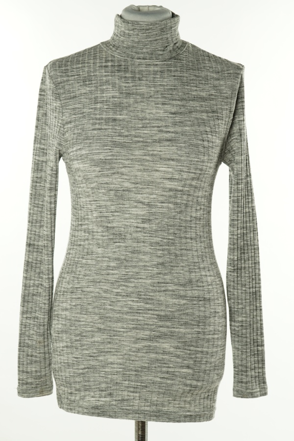 Bluzka szara melanż prążkowana - F&F zdjęcie 1