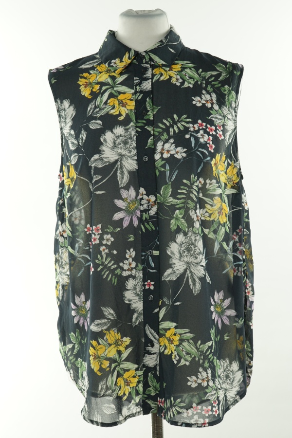 Koszula czarna cienka w kwiatki, H&M - H&M zdjęcie 1