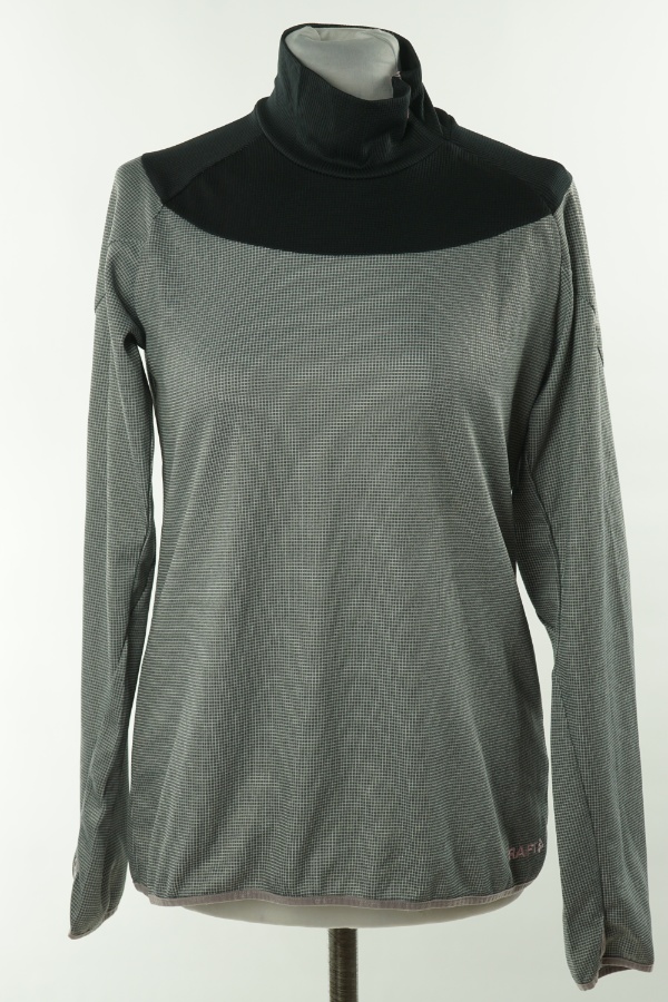 Bluza szara w drobne kwadraty - CRAFT zdjęcie 1