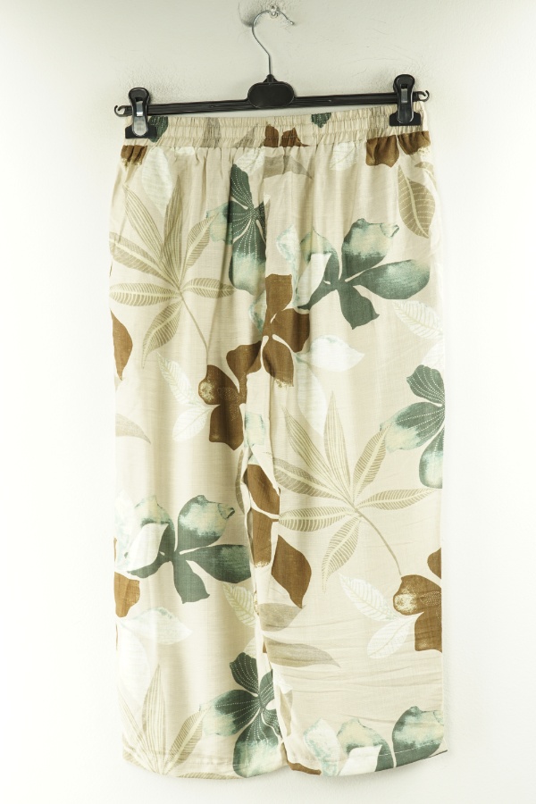 Spodnie materiałowe beżowe w kwiaty - SHEIN zdjęcie 2