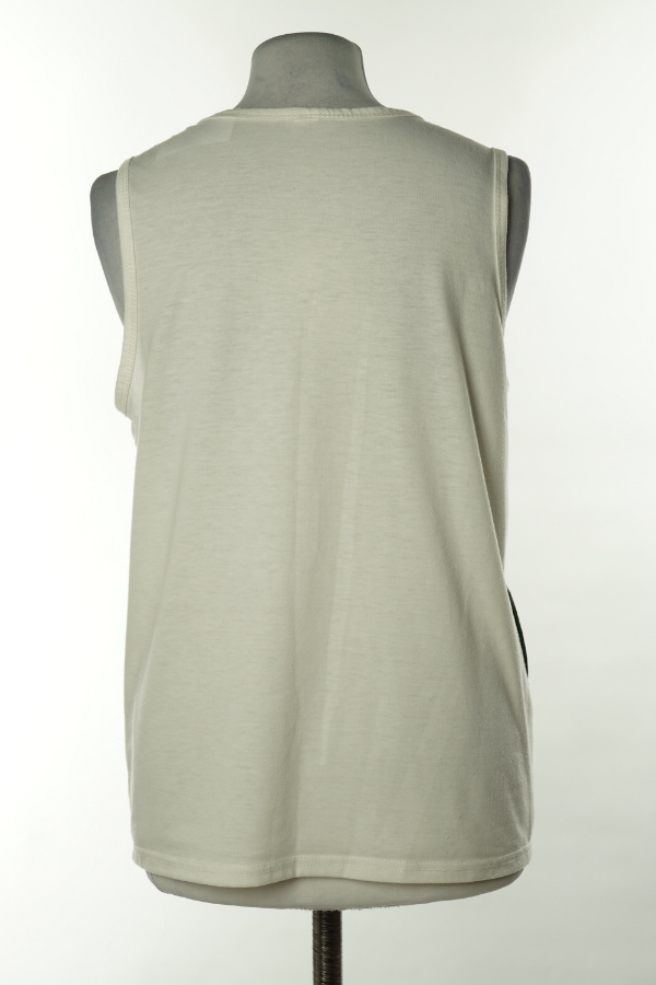 Koszulka biało-szara z kieszonką - BRAK METKI Z NAZWĄ PRODUCENTA zdjęcie 2