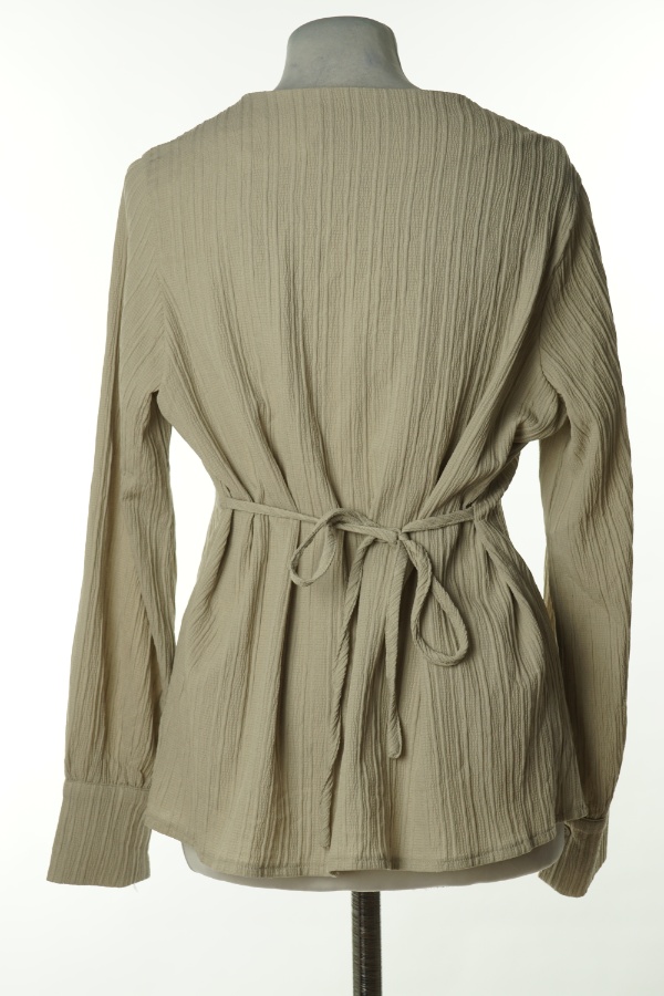 Bluzka beżowa z paskiem - DAZY zdjęcie 2