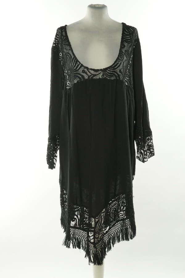 Sukienka letnia czarna z ażurową wstawką - BPC SELECTION zdjęcie 1