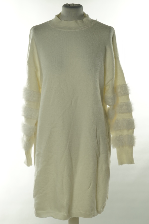 Sukienka kremowa z puszkiem na rękawach - SHEIN zdjęcie 1