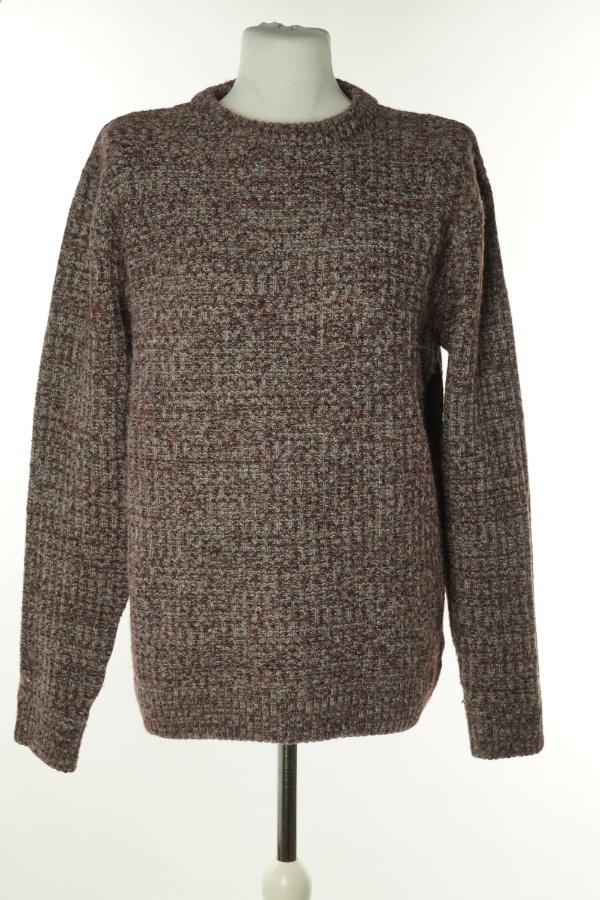 Sweter szaro-bordowy - TU zdjęcie 1