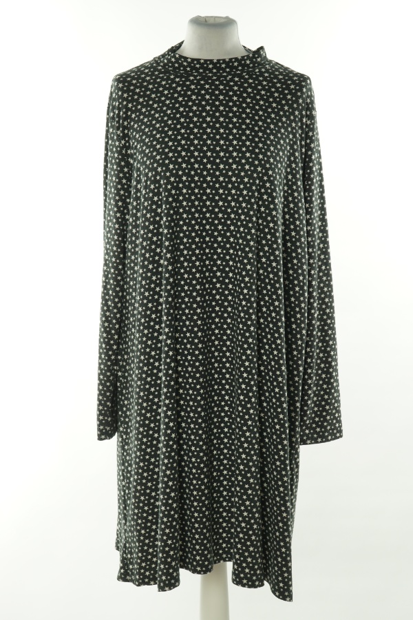 Sukienka czarna w białe gwiazdki - PAPAYA zdjęcie 1