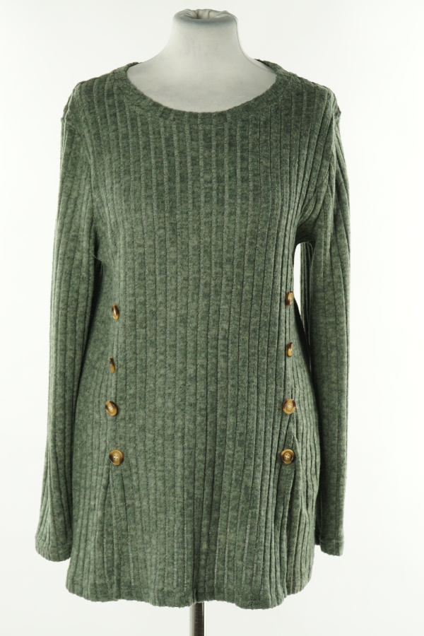 Bluzka zielona prążkowana - BRAK METKI Z NAZWĄ PRODUCENTA zdjęcie 1
