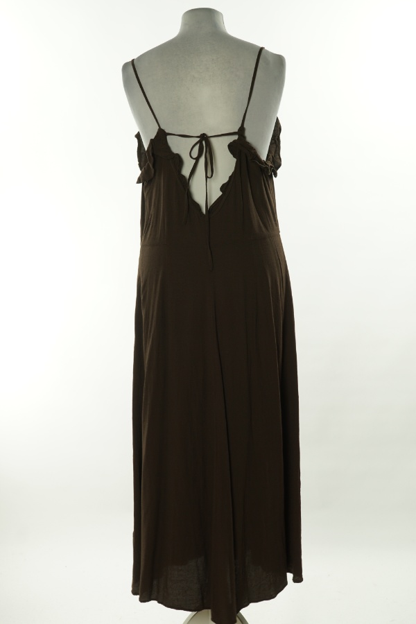 Sukienka czekoladowa na cienkich ramiączkach - H&M zdjęcie 2