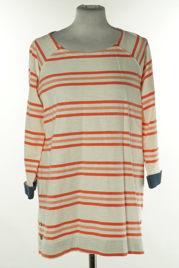 Bluzka biała w łososiowe paski - NEXT zdjęcie 1