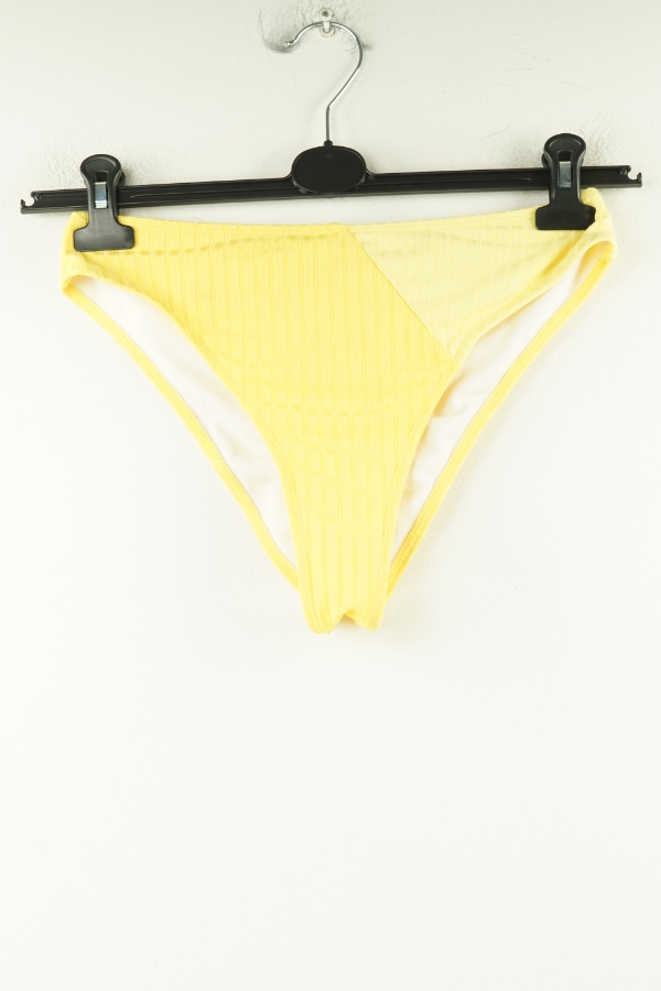 Dół od bikini żółty prążkowany - BRAK METKI Z NAZWĄ PRODUCENTA zdjęcie 1