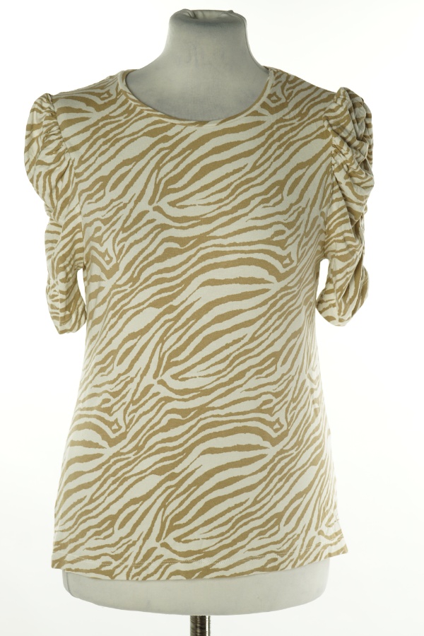 Koszulka kremowo-beżowa w zebrę - KAPPAHL zdjęcie 1