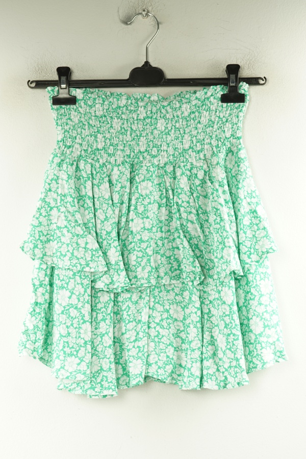 Spódnica biało-zielona kwiecista - SAMSA zdjęcie 1