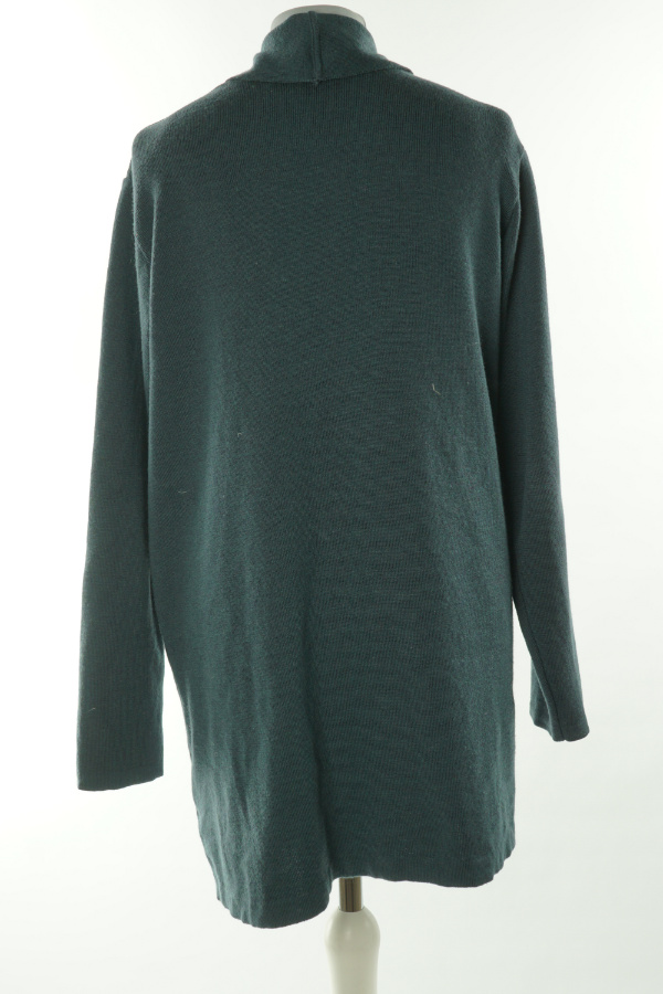 Narzutka sweterkowa zielona z kieszeniami 100%(WEŁNA MERINO) - BORAGNO zdjęcie 2