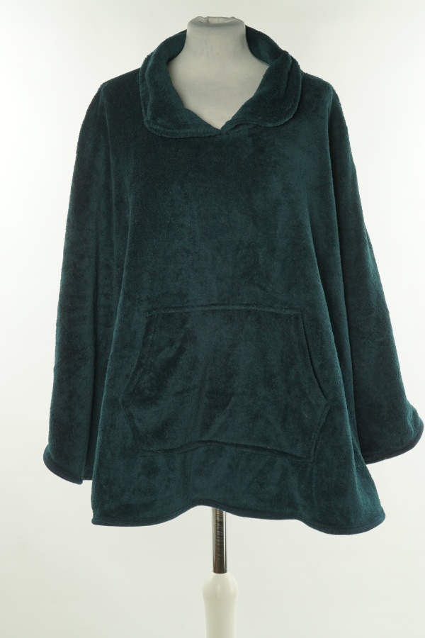 Ponczo ciemnozielone polarowe - BRAK METKI Z NAZWĄ PRODUCENTA zdjęcie 1